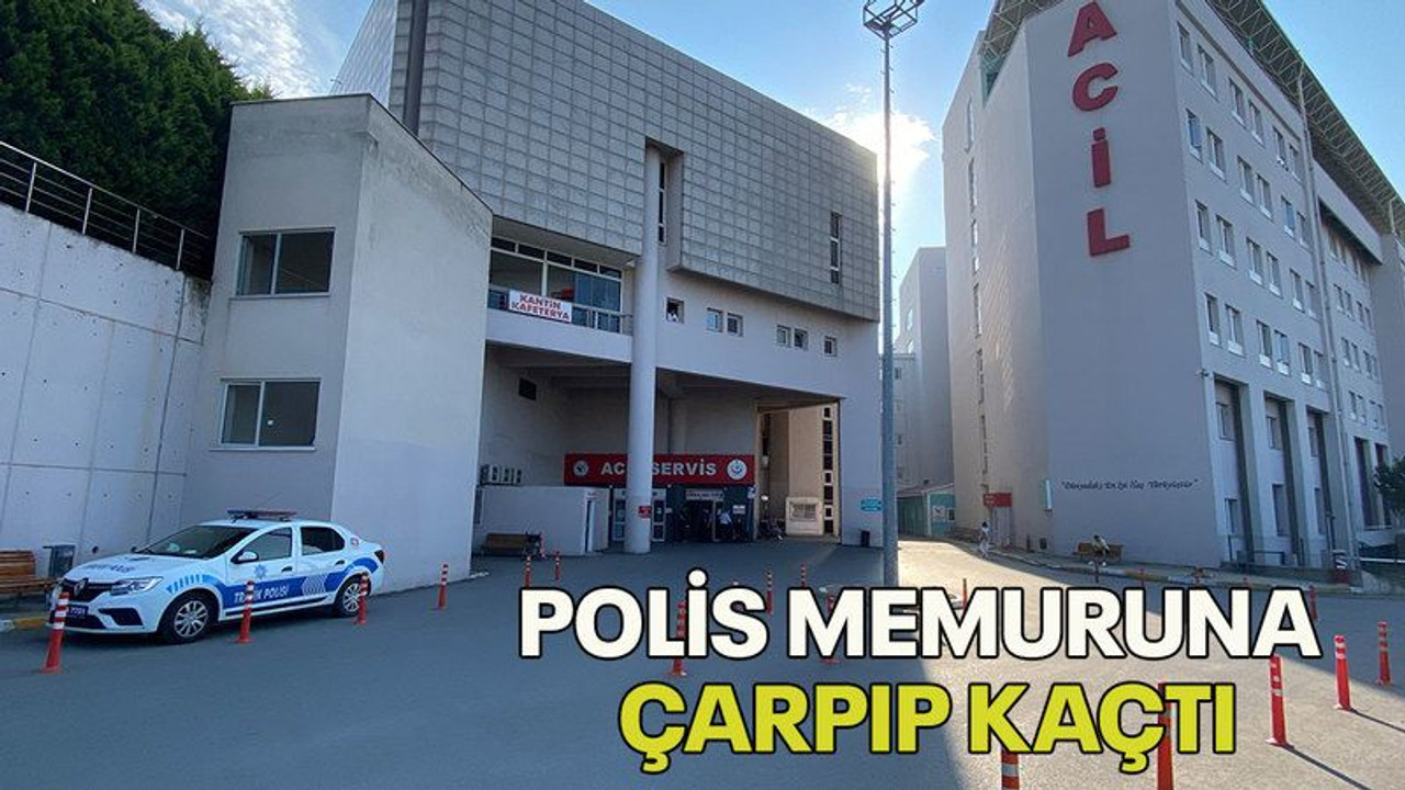 Polis memuruna çarpıp kaçtı!